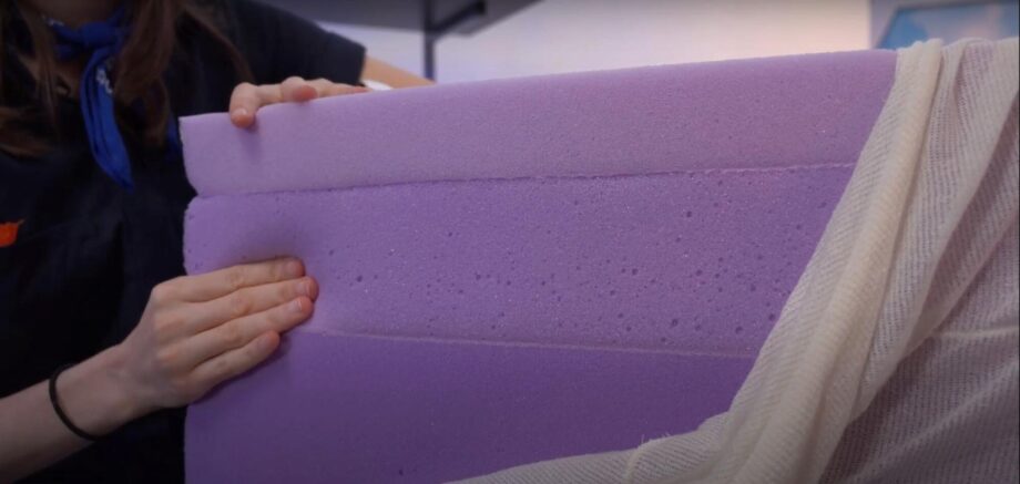 construction of purple mattress